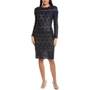 Tadashi Shoji Womens Embellished Midi Dress, Blue
